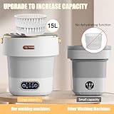 Portable Washing Machine,Mini Washer 15L Upgraded With Spin Basket,Small Clothes Folding Washing Machine Of Underwear, Baby And Small Clothes,Suitable For Home Apartments Dormitories, Hotels White