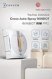 ECOVACS Winbot W1 Pro Window Cleaning Robot, Intelligent Cleaning with Dual Cross Water Spray Technology, Win SLAM 3.0 Path Planning, 2800Pa Suction Power, Edge Detection Technology, App Control,Grey