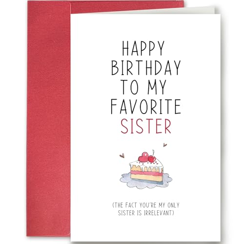 Funny Birthday Card for Sister, Sister Birthday Card, Sibling Birthday Card, Happy Birthday To My Favorite Sister Card