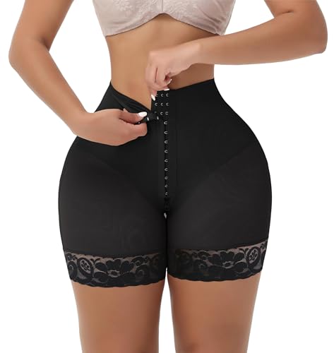 SHAPSHE Body Shapers Panty Faja Colombianos Butt Lifter Shorts Flat Tummy Shapewear Tummy Control Plus Size Faja Lower Stomach Shapewear Faja for Dress Columbian Fajas Post Black