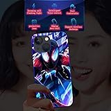 YXuan Suitable Compatible iPhone 13 Glowing Tempered Glass Back Cover Soft TPU Bumper Shockproof Case， for Cool Women and Trendy Men，Protective Lens，Voice Call Flash Wireless Charging Phone case