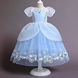 ODIZLI Kids Girls Cinderella Sofia Costume Princess Dress Up Fancy Butterfly Tulle Long Ball Gown+Accessories Fairy Dress Birthday Party Halloween Christmas Carnival Cosplay Cinderella 3-4 Years