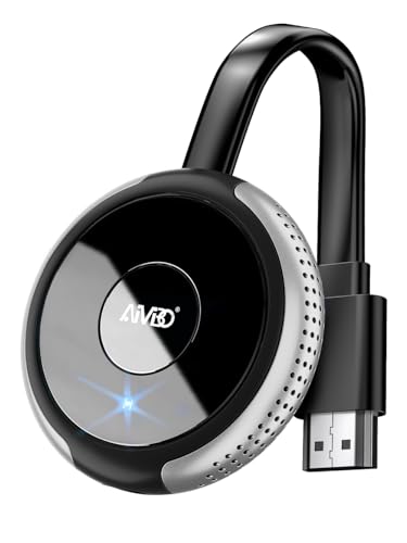 AIMIBO 4K Wireless Display Adapter, Plug and Play, 2.4G 5G HDMI Wireless Dongle for iOS Android Windows MacOS Phone Tablet Laptop to HDTV Monitor Projector, Support Airplay DLNA Miracast Silver