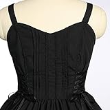 Jeufoin Women Black Gothic Lolita Dress Classic Summer Sleeveless Vinage Goth Lolita Dresses Plus Size Anime Maid Cosplay Costume 2XL Black