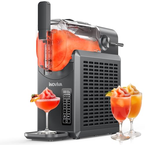 Slushie Machine, No Ice Needed, 68 oz INOVIVA Slushy Machine for Home with Self-Cleaning Function, Professional Frozen Drink Maker, 5 Preset Programs, Frozen Margaritas, Frappés, Milkshake, and More