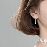 SLUYNZ 925 Sterling Silver CZ Hoop Earrings Dangle for Women Teen Girls Teardrop Huggie Earrings Drop Water Droplets Dangle Earrings Drop (A-silver)