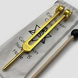 93.96Hz Schumann Tuning Fork - Weighted Tuning Fork with Carry Bag for Sound Healing and Biofield Harmonization, Sound Therapy Tools for Vibrational Healing - Gold