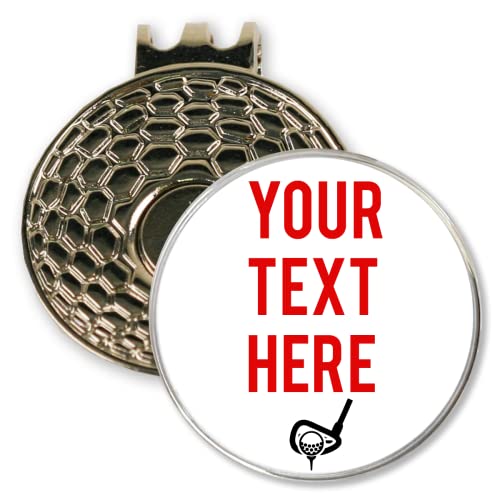 DA VINCI Golf Ball Marker with Magnetic Hat Clip, Personalized with Your Custom Text, Great Gift for Golfers