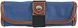 Speedball Art Products 354360 Canvas Pencil Case Roll-Up, Denim W/Brown Trim, Holds up to 36 Pencils