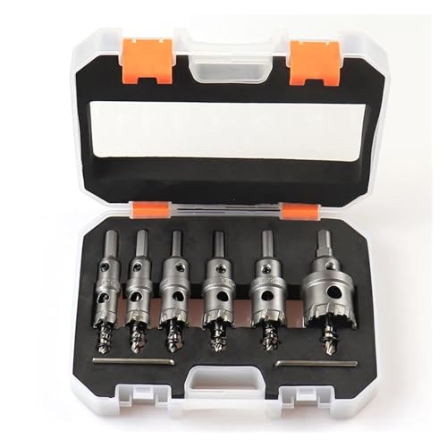 8PCS/Set 16-35mm Drilling Crown for Metal TCT Hole Saw Carbide Tipped Metal Core Drill Bit Cutter with Box