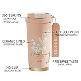 Simple Modern Travel Coffee Mug Tumbler with 360° Sealing | Ceramic-Lined Insulated Stainless Steel Cold Brew Iced Coffee Cup Thermos | Gifts for Women Men Her Him 17oz (Pink)