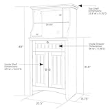 American Furniture Classics 25503 OS Home and Office Microwave/Coffee Maker Utility Cabinet with Drawer, Small, White, 1 Cabinet