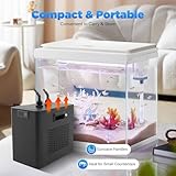 WEIMILOR 42gal Aquarium Chiller, 1/10 HP Axolotl Cooler, Special Quiet Design Refrigeration Compressor for hydroponics, Coral Reef, Fresh & Salt Tank,160L/42bal