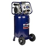 Stealth 20 Gallon Ultra Quiet Air Compressor,1.8 HP Oil-Free Peak 150 PSI 68 Decibel Air Compressor,5.5 CFM @ 40 PSI 5 CFM @ 90 PSI Silent Portable Long Life Electric Air Compressor W/Wheel for Garage