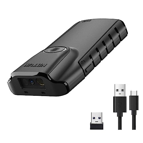 NETUM Bluetooth 2D Barcode Scanner, 3-in-1 Small Portable QR Bar Code Reader Automatic Wireless Gun Scan Back Clip Work with Tablet iOS Android Windows MacOS for Warehouse Inventory POS (2D - E800)
