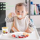 Yiyiring 4 Sets Construction Truck Fun Kids Plates with Cups Plates Dinnerware Set for Toddlers Creatively Drop Resistant Cute Plastic Dishes Dishwasher Safe