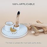 ZenBless Multifunction Incense and Candle Holder for Burning Sage, Palo Santo, Incense Sticks - 5.9" Ceramic Ash Catcher Tray for Meditation Room Home Decor (Gold)