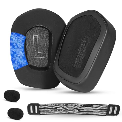 YunYiYi Cooling Gel Ear Pads Ear Cushions Replacement Compatible with Logitech G733 G535 G335 Wireless Gaming Headset G733 Replacement Headband Earpads, Added Thickness (G733 is Black)