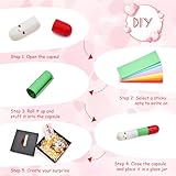 100 Pcs Cartoon Cute Capsule Love Messages Set, DIY Love Pills Notes for Boyfriend Girlfriend Him Her Birthday Gift, Includes Bottle, LED Lights, and Gift Box for Anniversary Valentine's Day