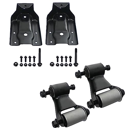 Pair Rear Leaf Spring Hanger Bracket and Shackle Kit 722-032, 722-006 Replacement for 1999-2015 Chevy Silverado GMC Sierra 1500 for 2007-2009 Cadillac Escalade/GMC Yukon