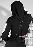 TSMNZMU emo crop tops gothic tops alt tops goth aesthetic tops cute goth tops harajuku goth tops black tops women goth goth crop tops gothic punk tops for women goth tops