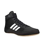 adidas Men's HVC Wrestling Shoes, Black/White/Iron Metallic, 6.5