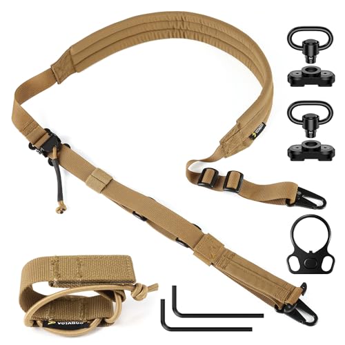 QD Sling 2 Point Sling Quick Adjust Gun Sling with HK Hook Soft Shoulder Pad Sling, Rifle Sling for Hunting Tactical Strap