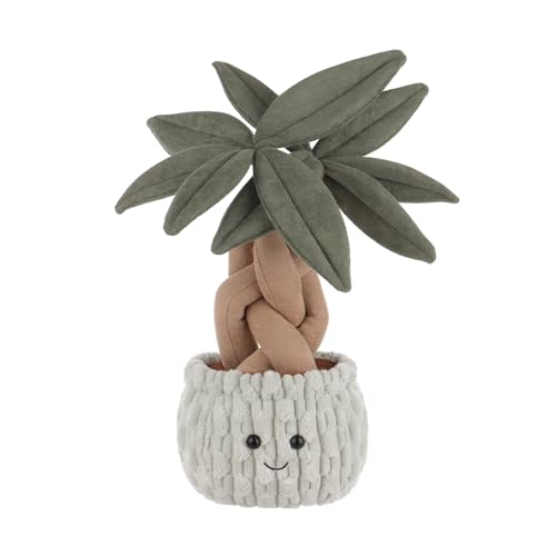 Apricot Lamb Potted Money Tree Plant Plush Stuffed Animals for Kids, Soft Cute Plush Toys for Baby Girl and Boy, Fluffy Potted Money Tree Plant Green