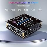 RGBS VGA SCART to YPBPR Component Converter, 480i 480p 576i 576p 720p 1080i Video Transcoding Converter Color Difference Video Converter for Genesis, for Dreamcast, for N64