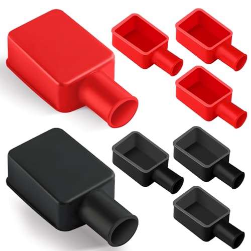 Battery Terminal Cover 8 Pcs, Battery Terminal Protector Isolate Soft Rubber, Positive Battery Terminal Cover Top Post, Battery Post Cover for Car Motorcycle Truck by XIOGZAXI