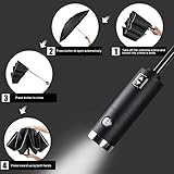 Lejorain Folding Reverse LED Umbrella - Upside Down Reflective Umbrella Compact Inverted Travel Windproof Umbrella Auto Open Close for Rain