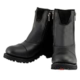 Milwaukee Leather MBM102 Men's Black Smooth Double Sided Zipper Entry Motorcycle Leather Boots - 10