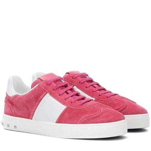 Valentino Garavani Fly Crew Suede Low-Top Sneakers 37 Pink