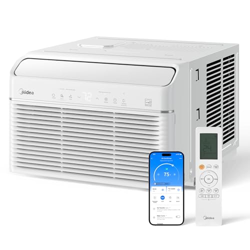 Midea MAW12HV1CWT EasyCool Smart Inverter Air Conditioner Window Unit with Heat, 12,000 BTU, White