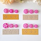 KEOKER Spring Clay Cutters, Spring Polymer Clay Cutters Flowers, Small Flower Clay Cutter, 12 Shapes Polymer Clay Cutters for Earrings, Polymer Clay Tools, Polymer Clay Earring Making Kit