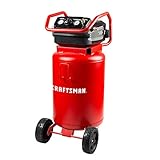 Craftsman Air Compressor, 20 Gallon Oil-Free 1.8 HP Max 175 PSI Pressure Two Quick Couplers Big Capacity, Red- CMXECXA0232043