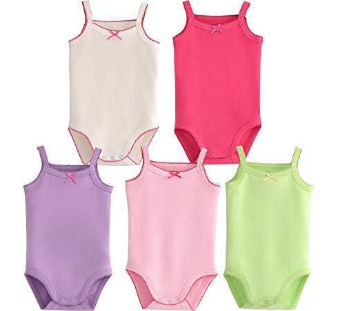 Baby Girls Clothes Sleeveless Tank Top Onsies Cotton Baby Bodysuit Pack of Toddler Summer Clothing (2-3T)