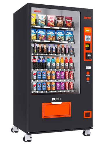 AFEN Large Commercial Vending Machine with Card Reader and Bill/Coin Acceptor, Refrigerated Beverage Snack Combo Vending Machine for Business, Durable Cashless Vending Machine Anunmanned 24/7 Placed