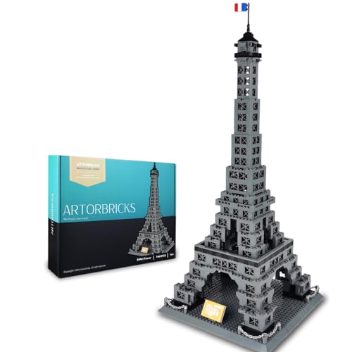 ArtorBricks Architectural Eiffel Tower Large Collection Building Set Model Kit and Gift for Kids and Adults, Compatible with Lego (976 Pieces)