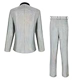 IWQBQ Men's 70s Outfit Disco Suit Shiny Party Outfit Sequin Costume(Z2981WH,M)