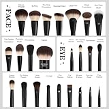 Daily Queen Makeup Brush Set 25 pcs Black Professional Kabuki Powder Concealers Eye shadows Blush Eyeliner Eyebrow Contour Eye blending Brushes