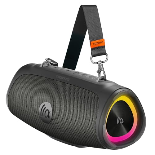 TAZATA Portable Loud Bluetooth Speaker, 60W Large Subwoofer Wireless Bluetooth 5.3 with Powerbank USB Charge Out,Waterproof IPX7,Rugged Outdoor Boombox for Party,Beach,Golf Life,Pool, Shower,Bike Use