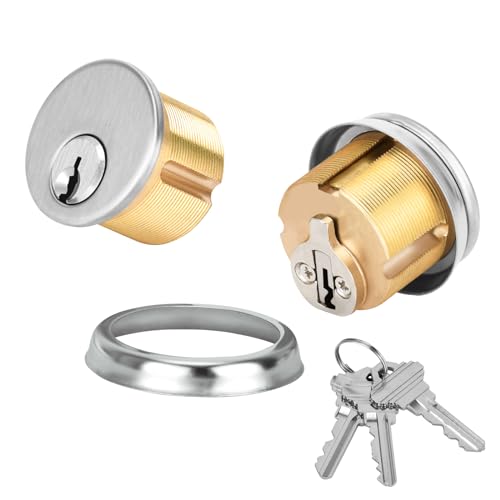 Reetometal Commercial Mortise Lock Cylinder in Brass 1" fits Adams Rite, Kawneer, Vistawall & Most Other Storefront Door