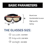 CYNEMO Motorcycle Goggles Vintage Pilot Leather Riding Glasses Scooter ATV Off-Road Anti-Scratch Dust Proof Eyewear for Men Women Adult