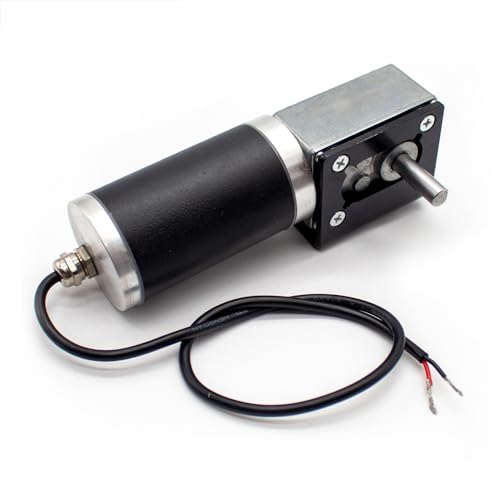 LeTkingok DC 24V Metal Worm Gear Reducer Motor IP68 Waterproof Self-Locking Underwater Motor Shaft Length 22MM with Bracket ZFY5840-42 (12RPM)