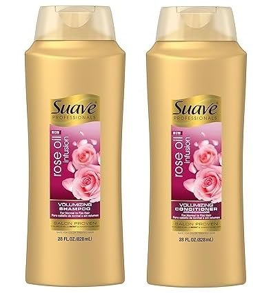 Professionals Rose Oil Infusion Volumizing Shampoo and Conditioner, 28 fl oz each