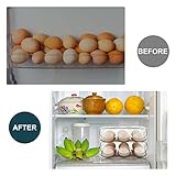 MesRosa Large Capacity Egg Holder,Automatically Rolling Egg Storage Container for Refrigerator,Egg Organizer for Fridge with Lid,Clear Plastic Egg Dispenser,Egg Tray & Box -3 Layer