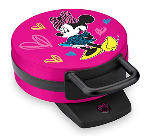 Disney Minnie Mouse Waffle Maker by Select Brands - Premium Minnie Mouse Kitchen Accessory - Kitchen Appliance for Disney Lovers - 7" Waffles, Pink