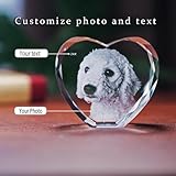 YROAE Custom Crystal Photo, Personalized Dog Memorial Gifts, Crystal Picture Frame, Dog or Cat Remembrance Gifts, Personalized Pet Keepsake