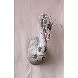 Creative Co-Op Magnesia Swan Wall Décor with Metal Crown